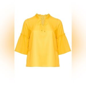 Junarose x RTR Yellow Ruffle Blouse Size 18 Statement Top